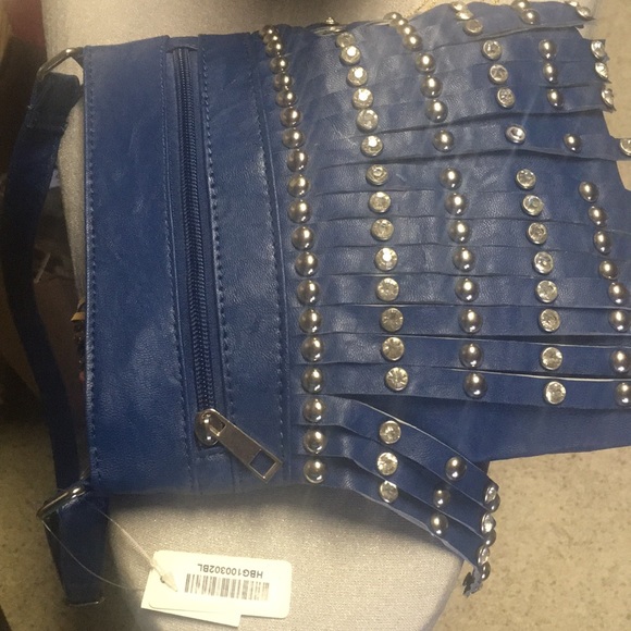 Royal Blue Western Fringe Messenger Bag - Picture 10 of 12